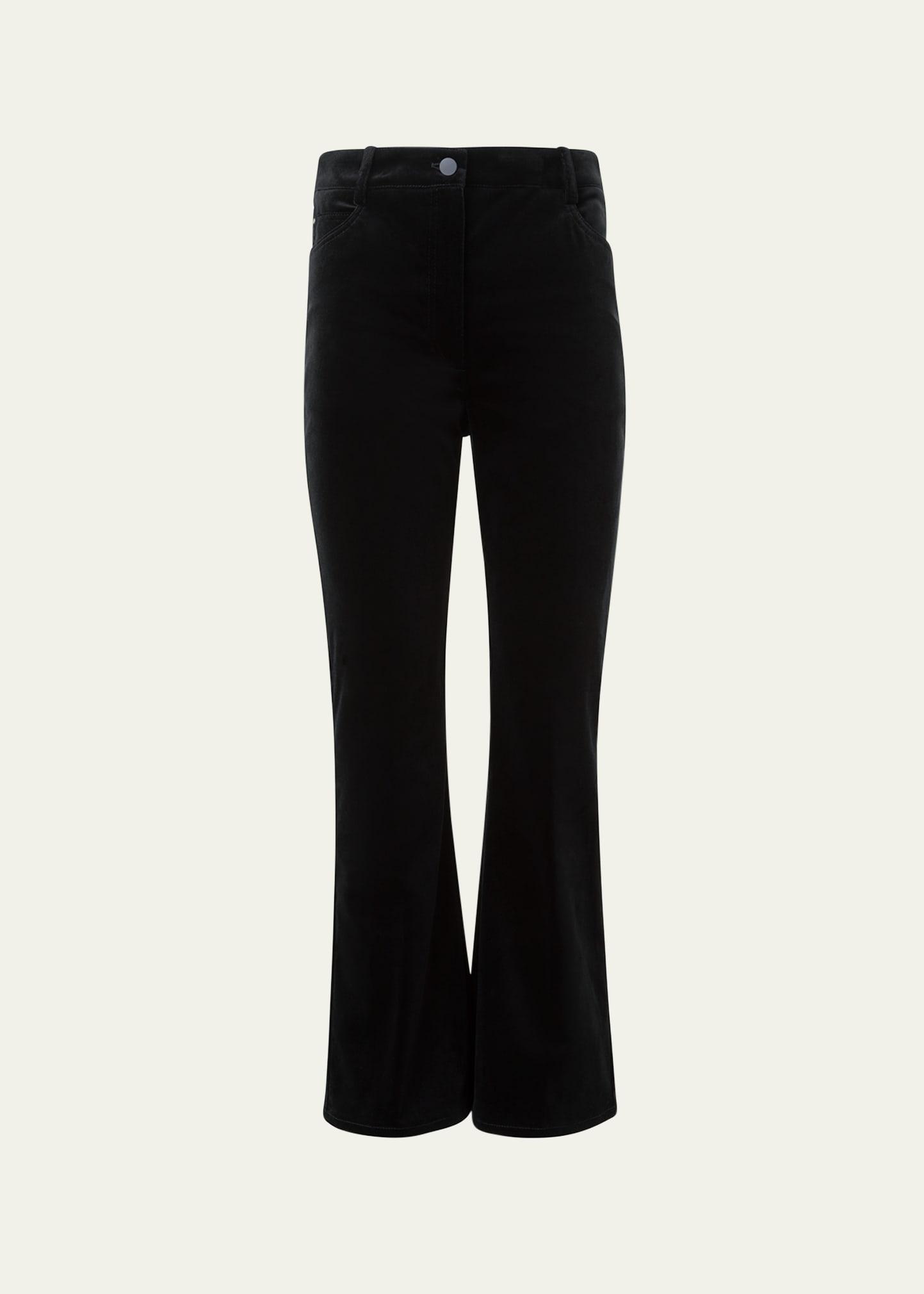 cali cropped stretch velvet bootcut pants
