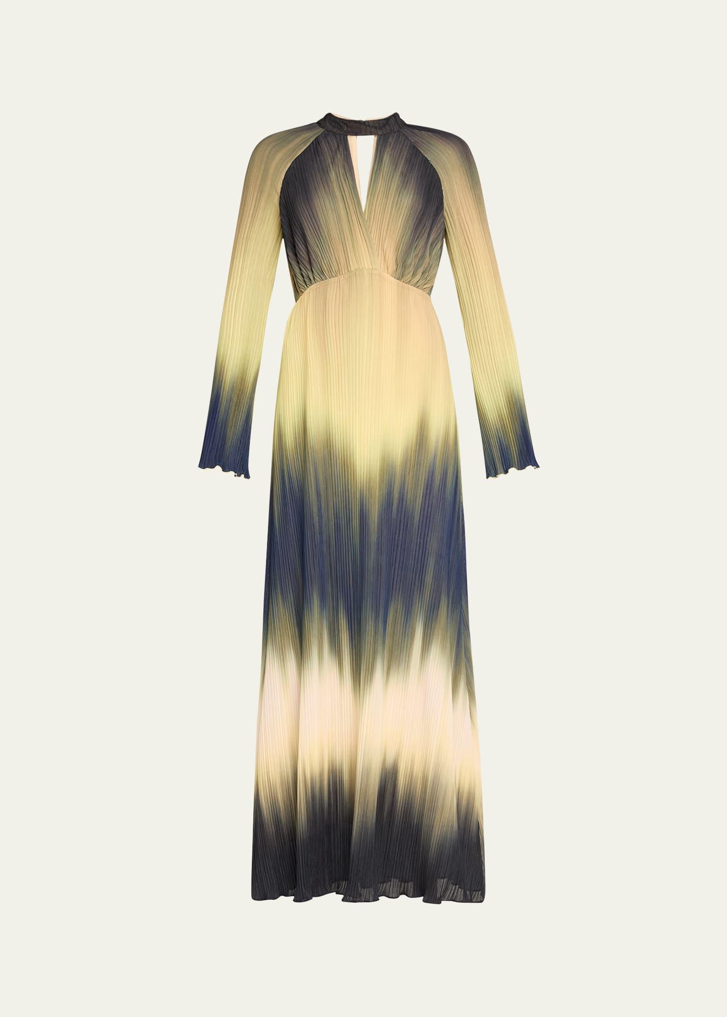 calina ombre long-sleeve midi dress