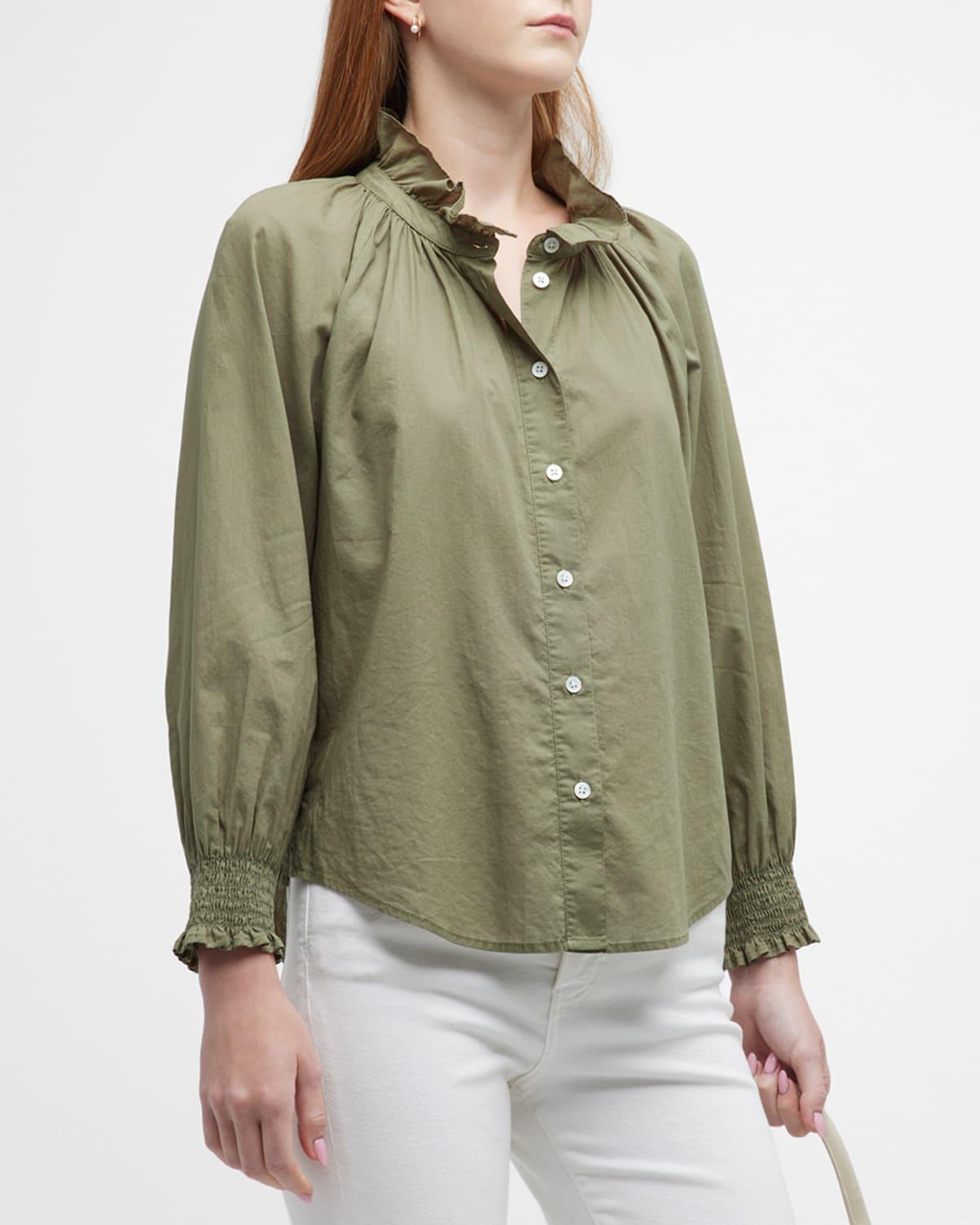 calisto classic ruffle collared shirt