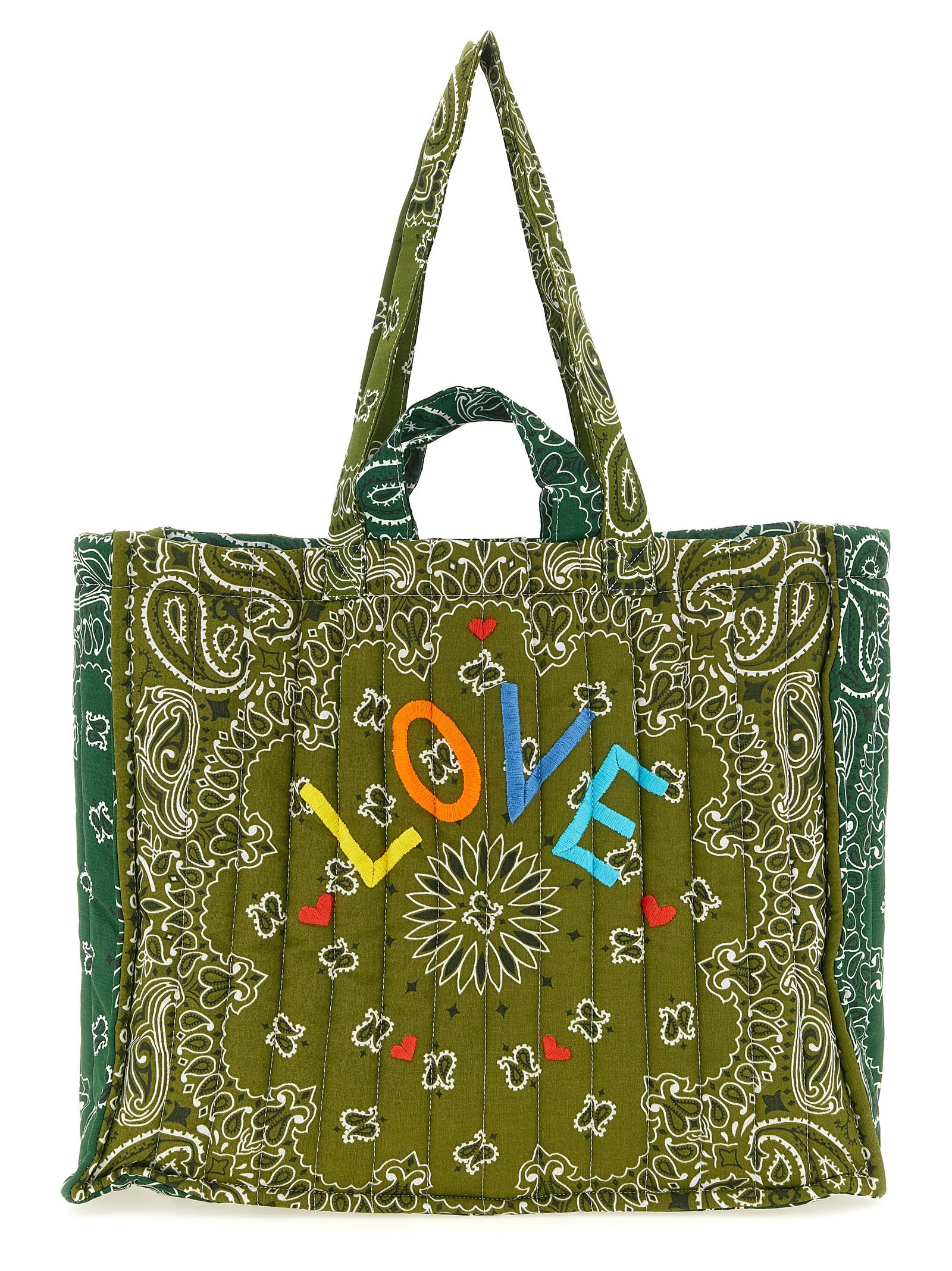 call it by your name cabas maxi shopping bag green cotton tote - women