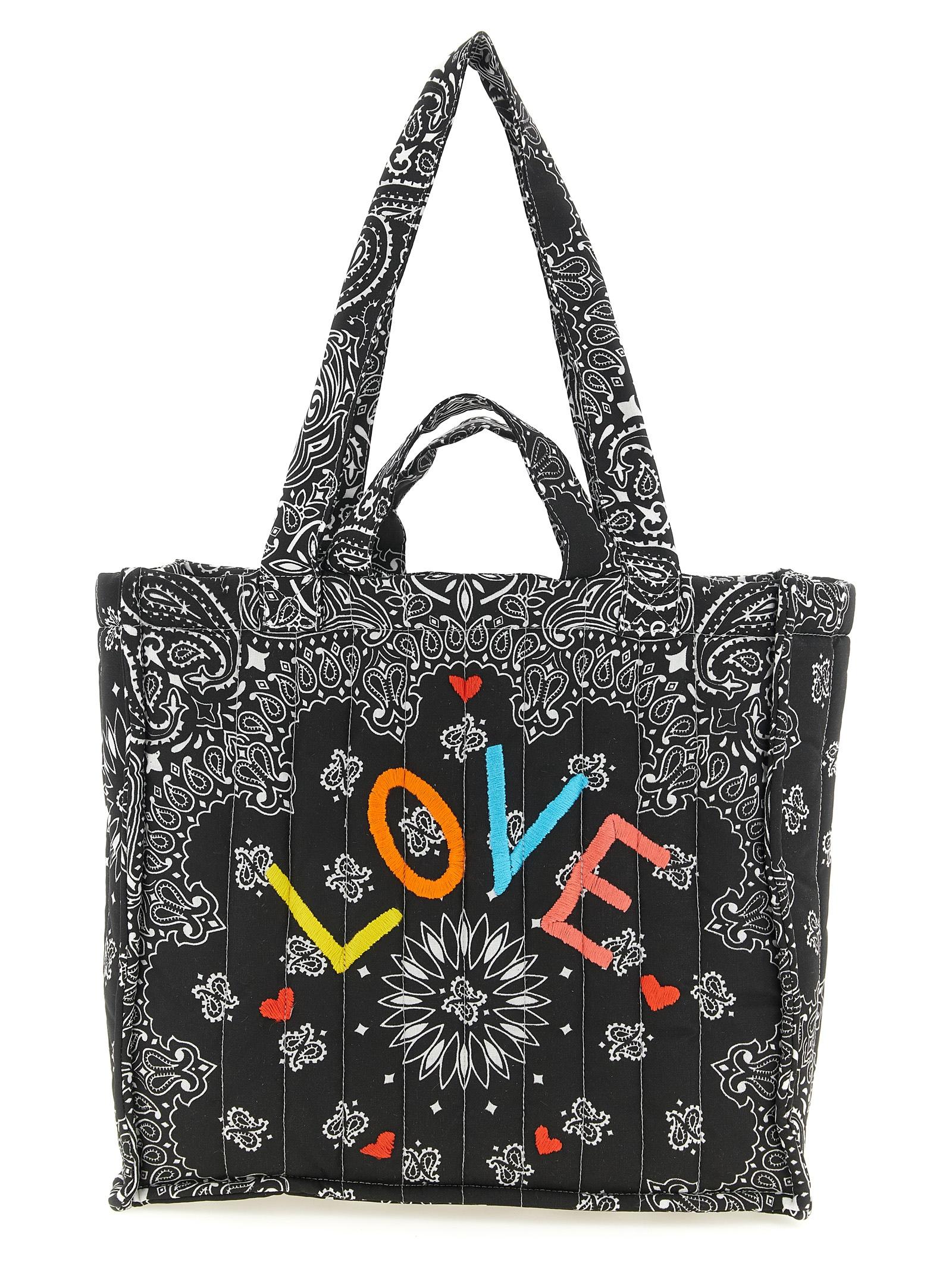 call it by your name medium cabas shopping bag black cotton tote - women