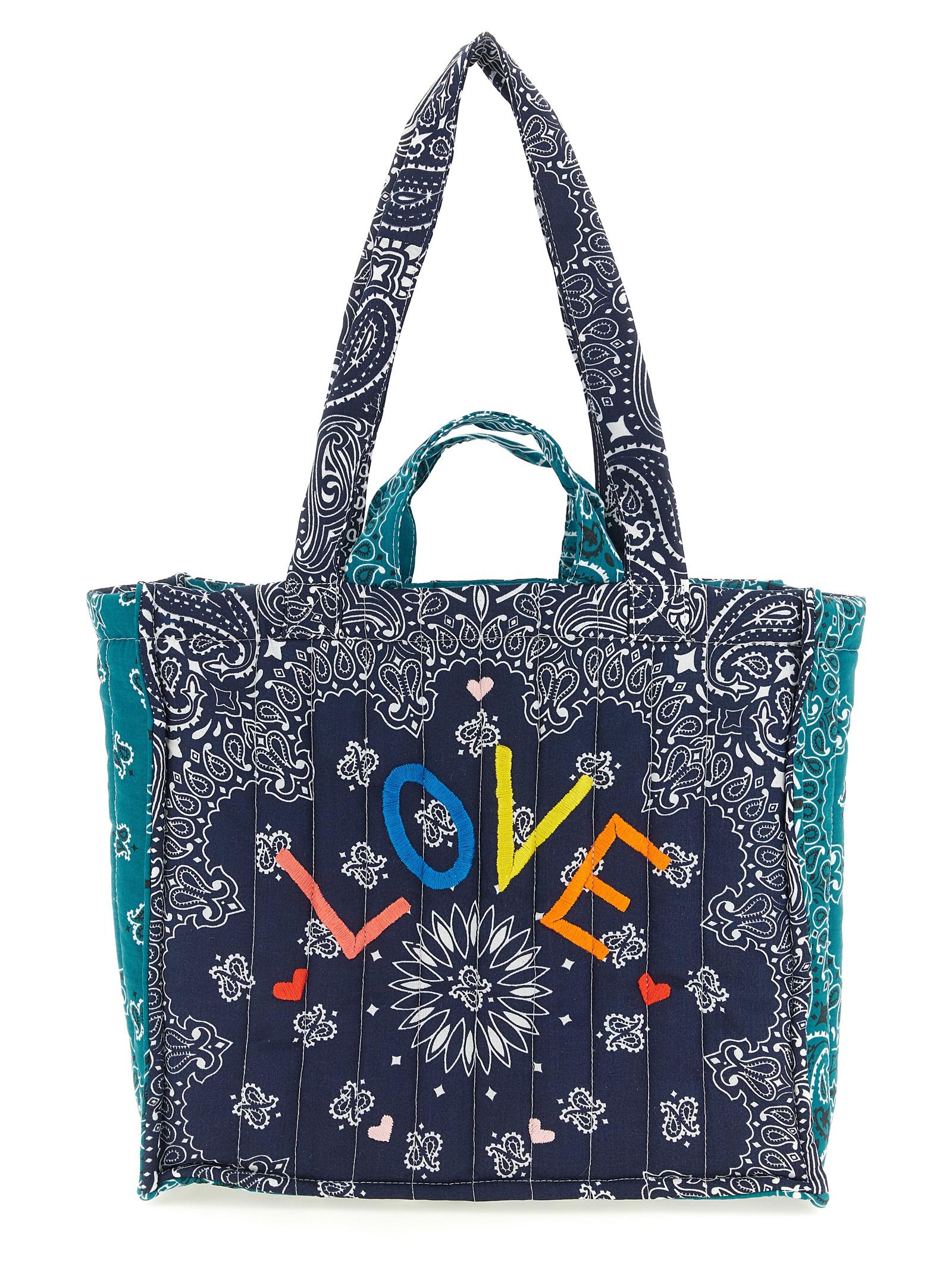 call it by your name medium cabas shopping bag blue cotton tote - women