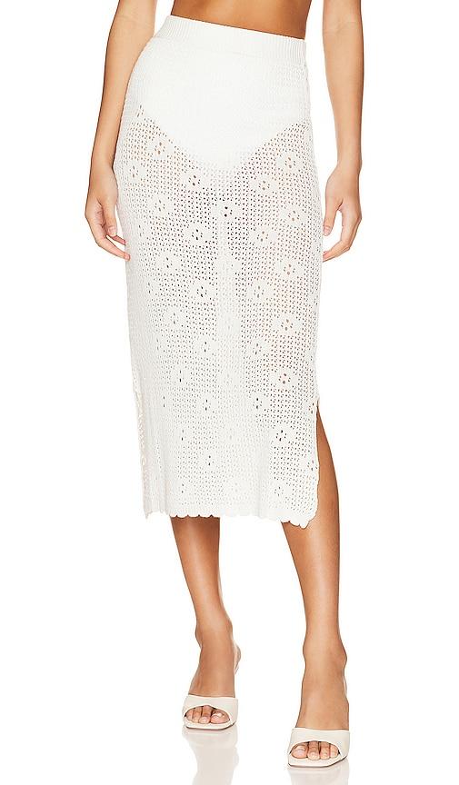 callahan camila midi skirt in white.