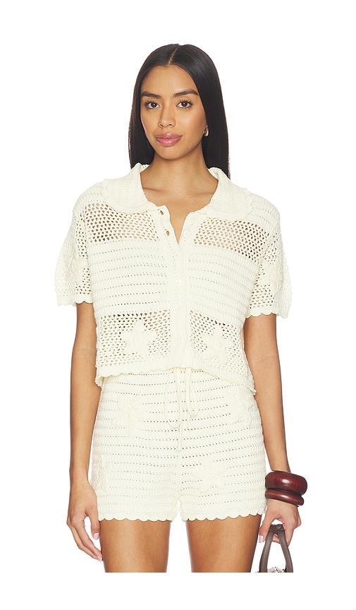 callahan patrick polo top in cream.