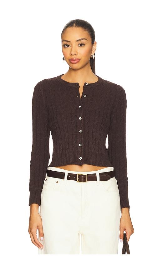 callahan valerie cardigan in chocolate.