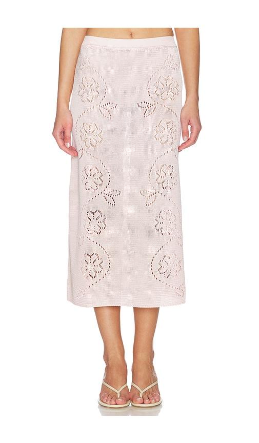 calle del mar vine floral skirt in pink.