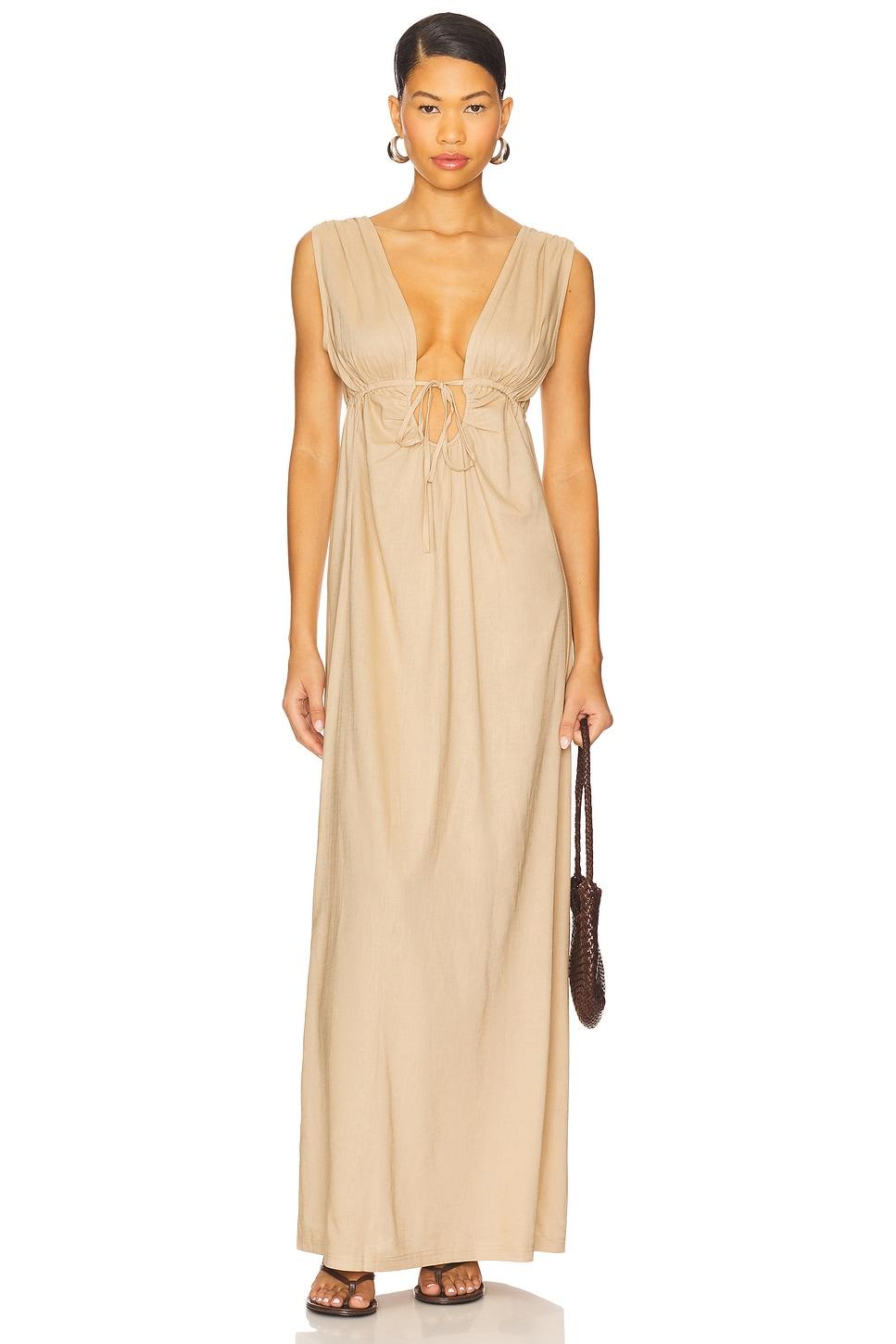 calli ruched front tie dress