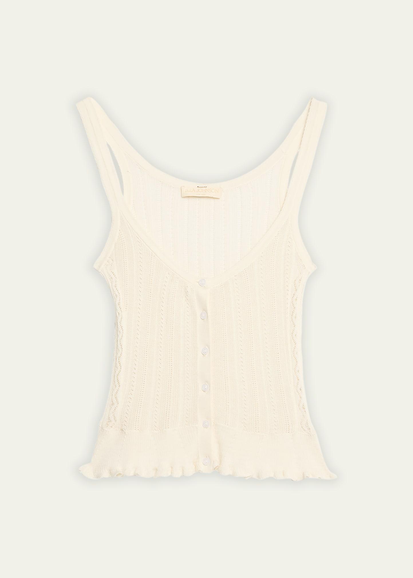 callie pointelle silk and cotton tank top