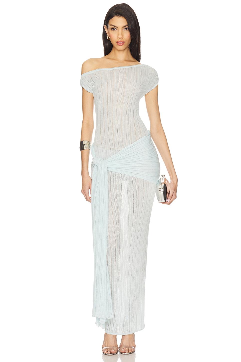 callie sheer midi knit dress