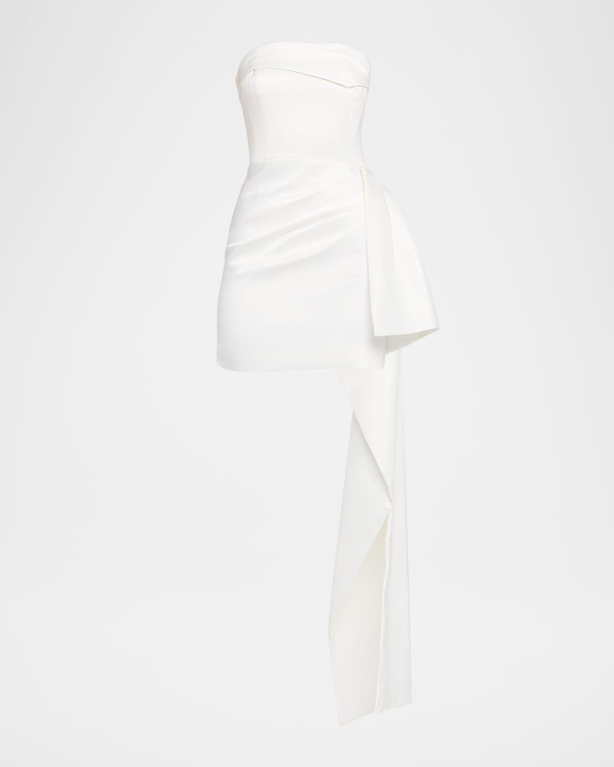 calliope strapless draped satin mini dress
