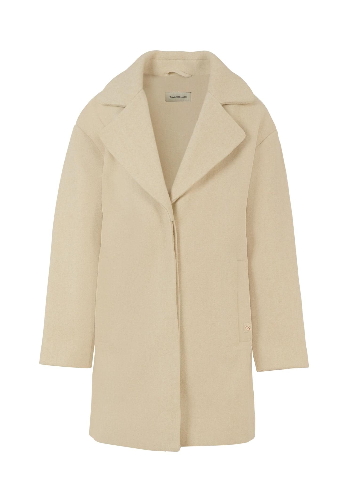 calvin klein beige coat for girl with logo