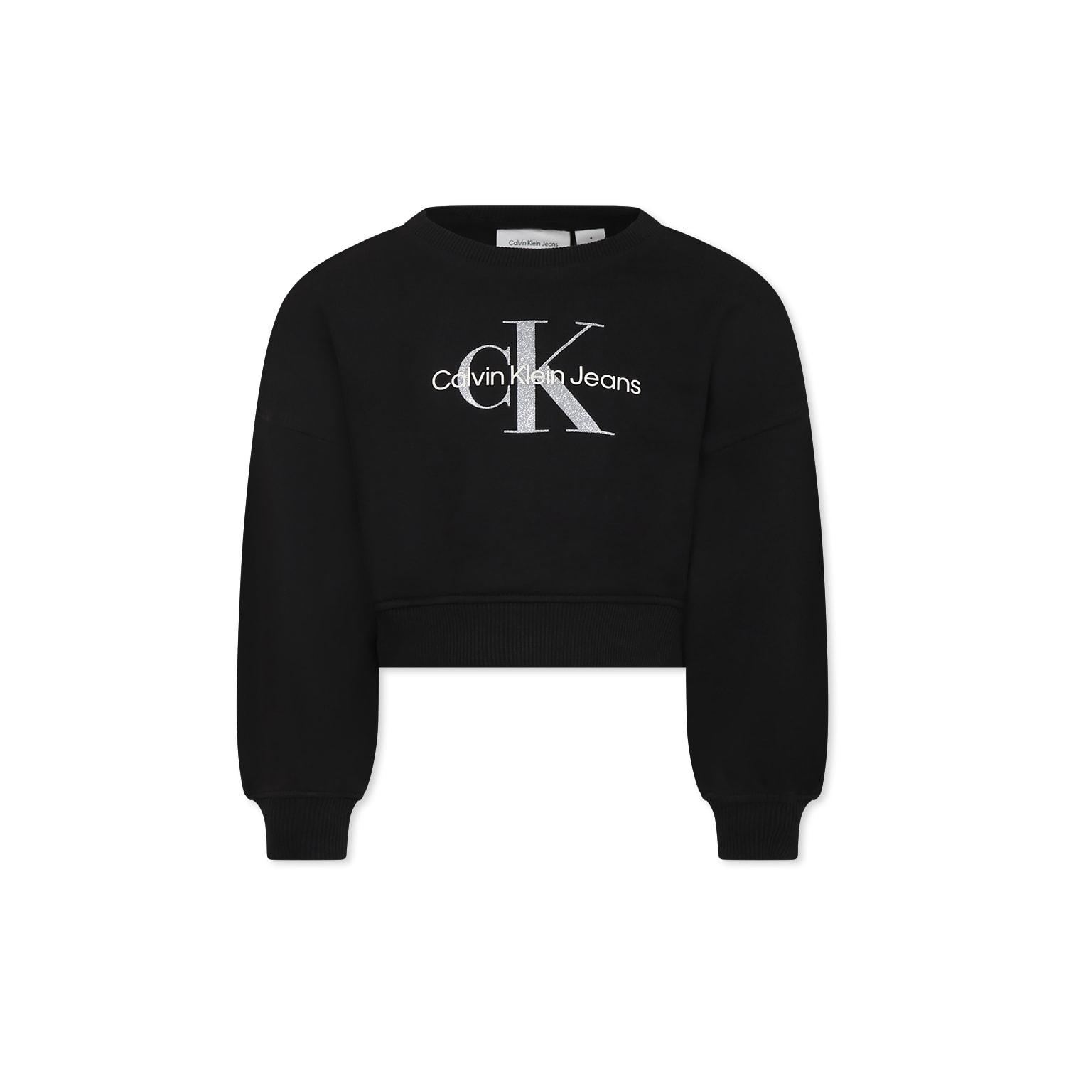 calvin klein black dress for girl with logo