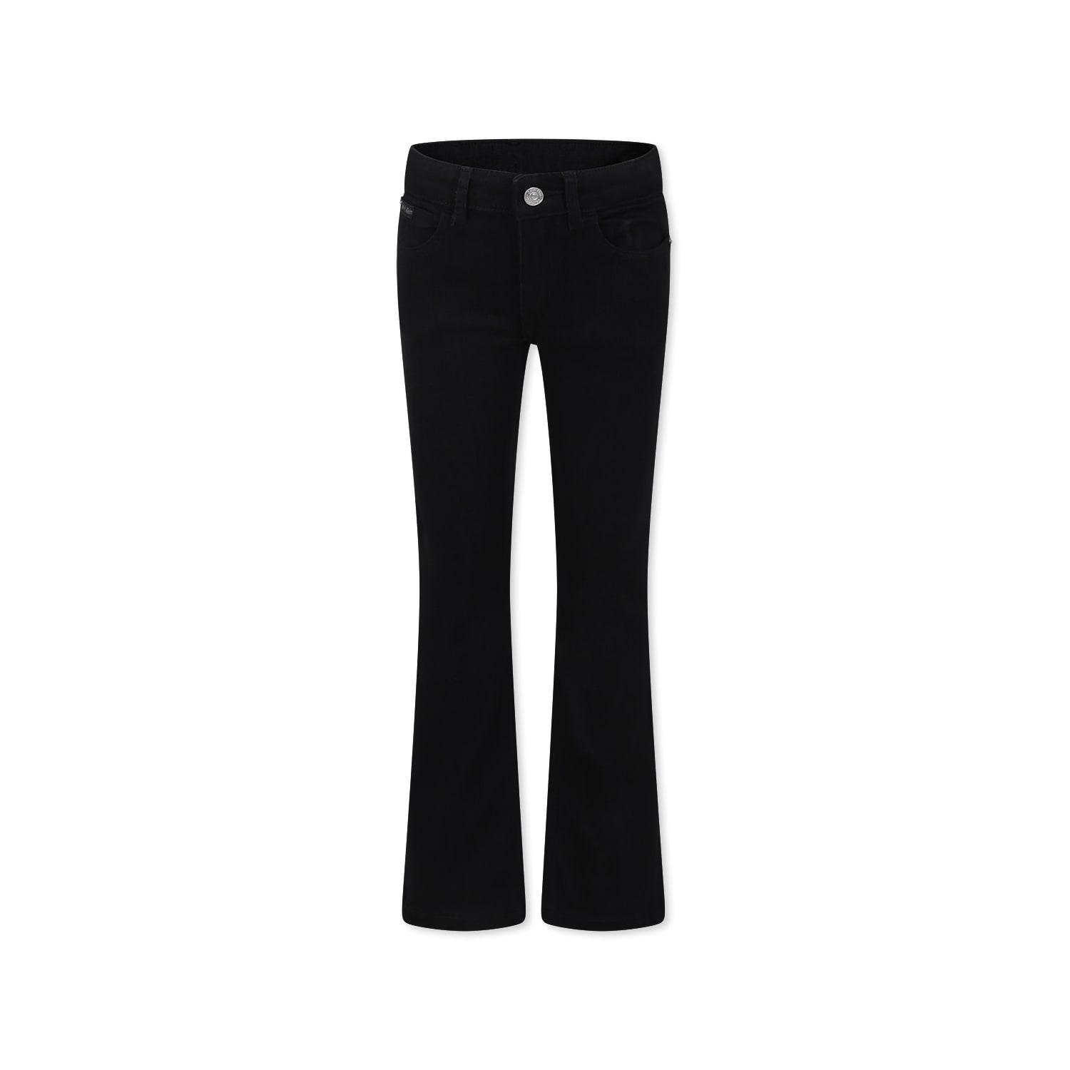 calvin klein black jeans for girl with logo