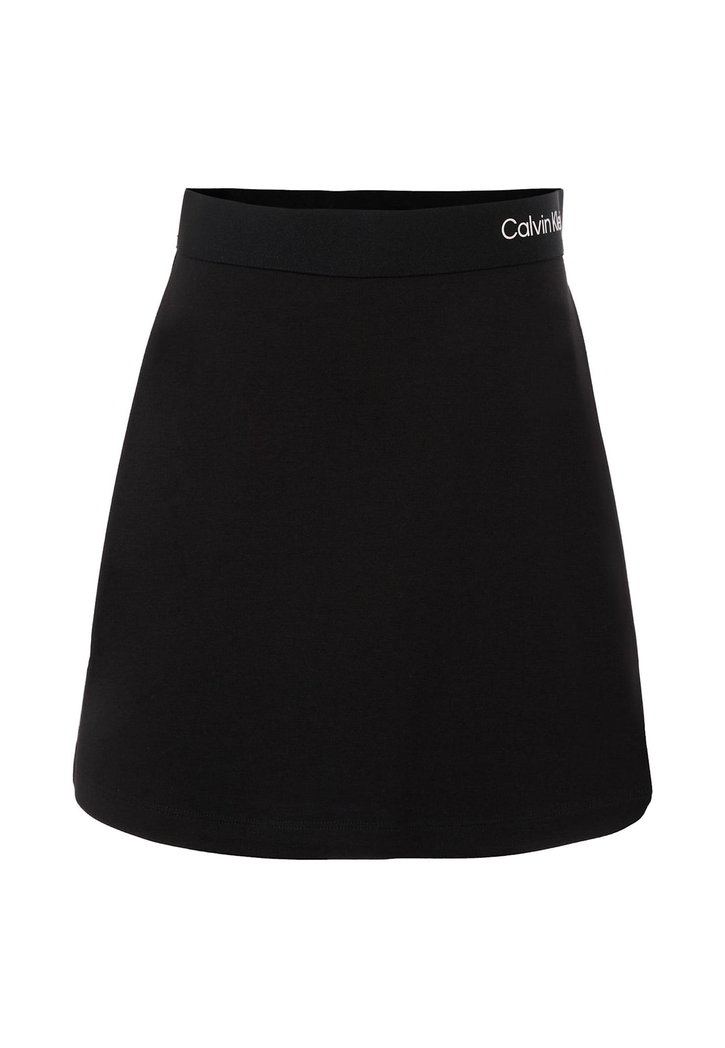 calvin klein black skirt for girl with white logo