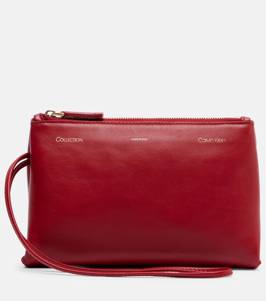 calvin klein collection essential case mini leather clutch