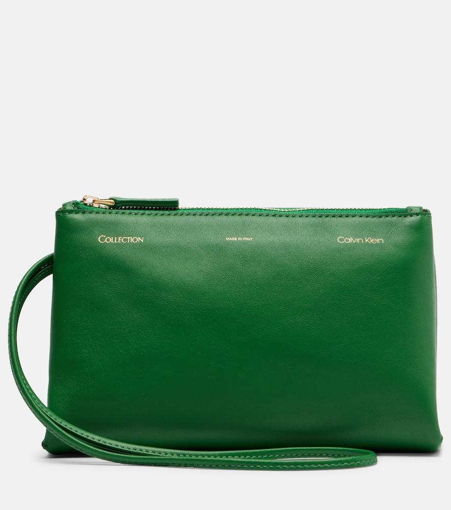 calvin klein collection essential case mini leather clutch
