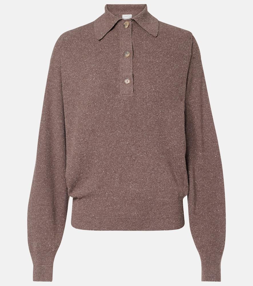 calvin klein collection helga silk polo sweater