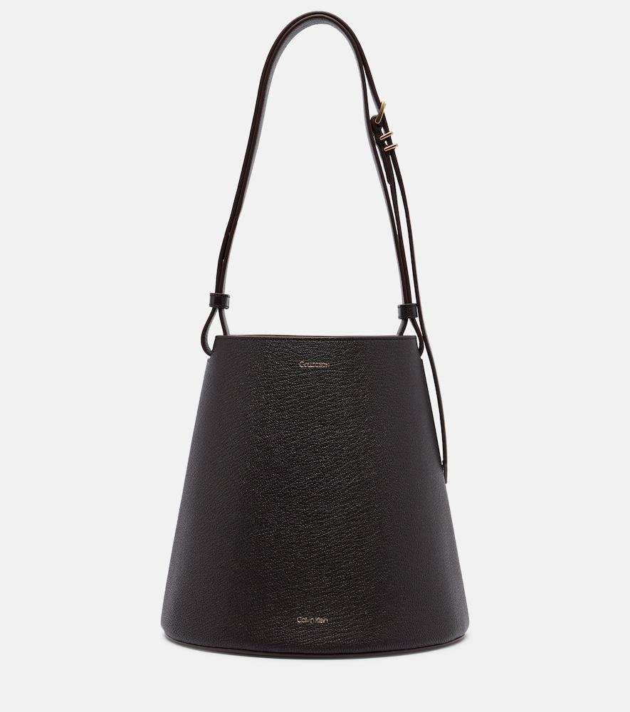 calvin klein collection orbita small leather bucket bag