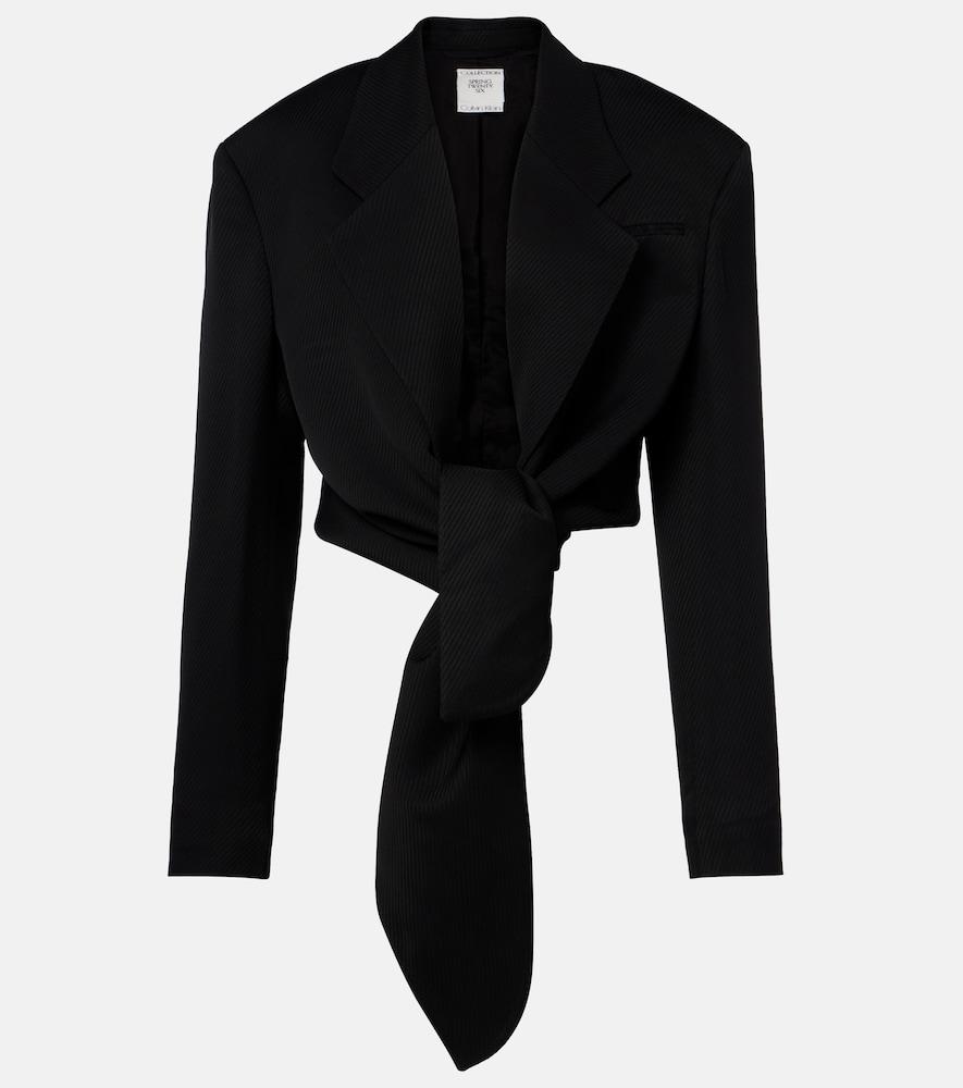 calvin klein collection petunia striped cropped jacket