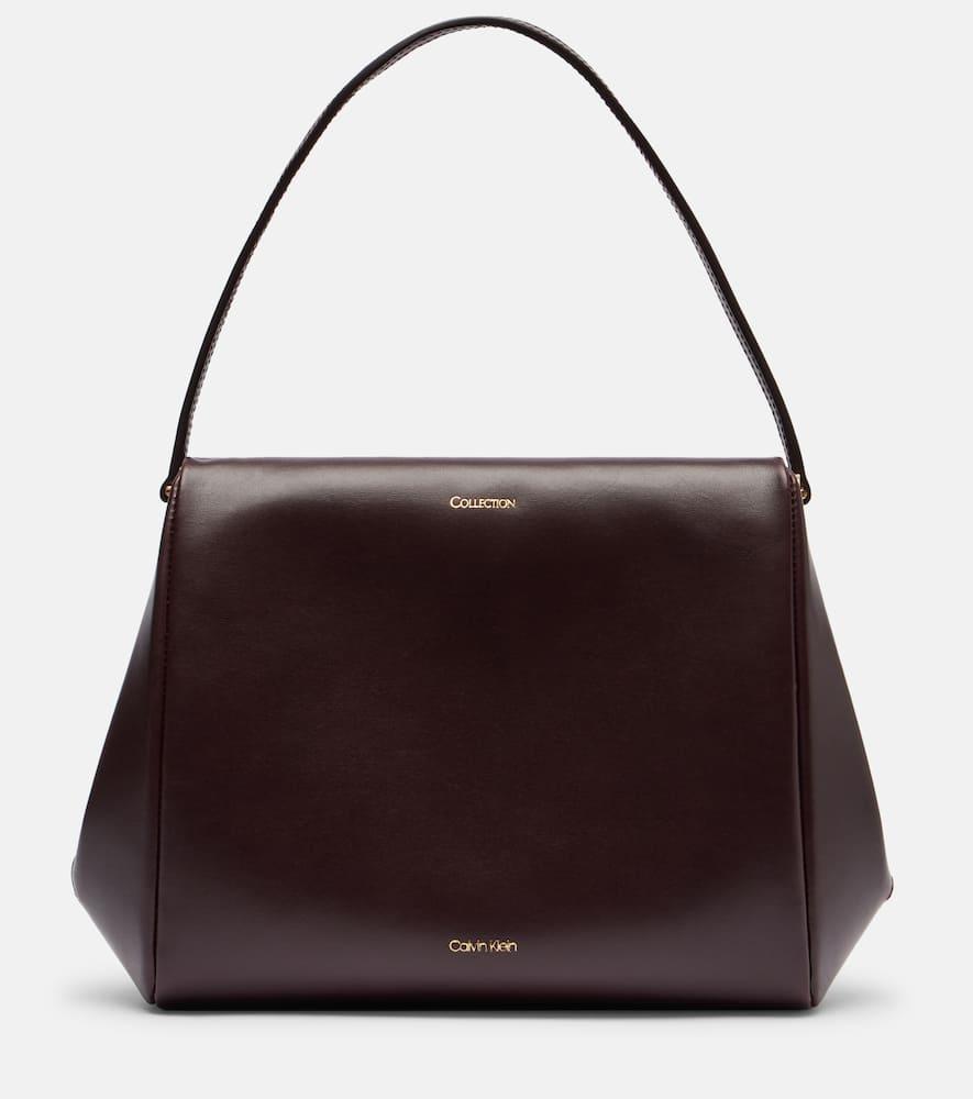 calvin klein collection tina medium leather shoulder bag