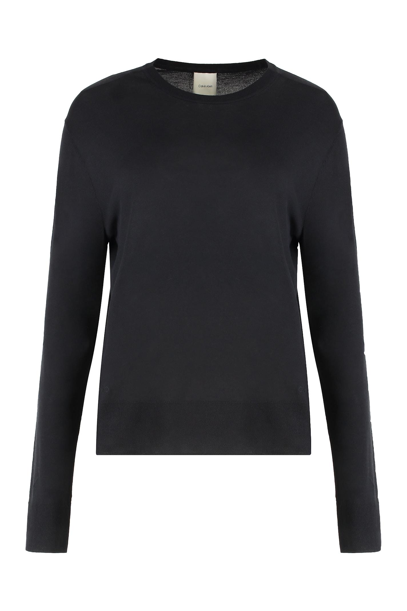 calvin klein crew-neck viscose sweater