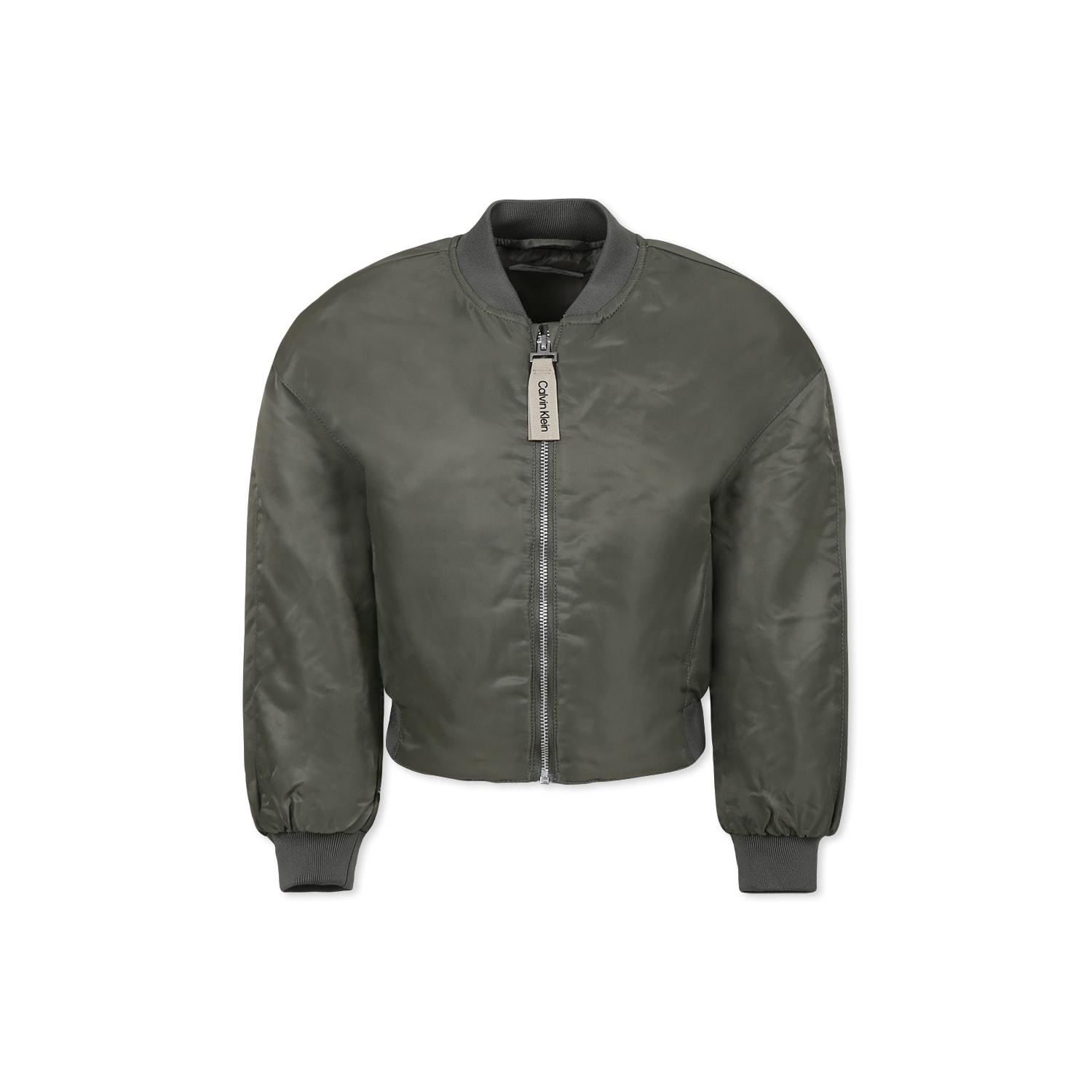 calvin klein geen bomber jacket for girl with logo