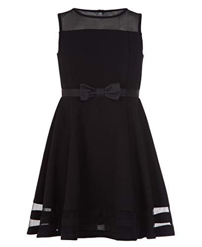 calvin klein girls sleeveless party dress, fit and flare silhouette, round neckline & back zip closure,black, 16