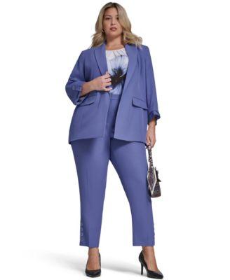calvin klein open front 3 4 sleeve jacket slim leg pant