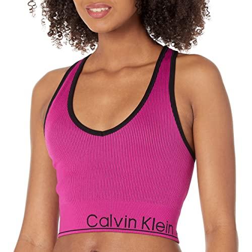 calvin klein performance women's ribbed crop top, melrose, large