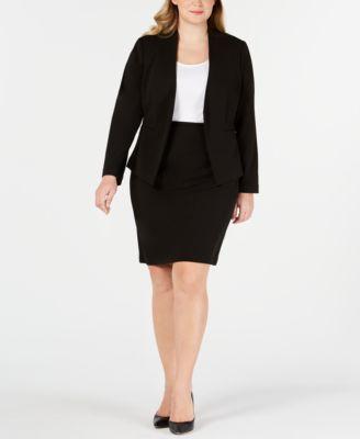 calvin klein plus size asymmetrical jacket pencil skirt