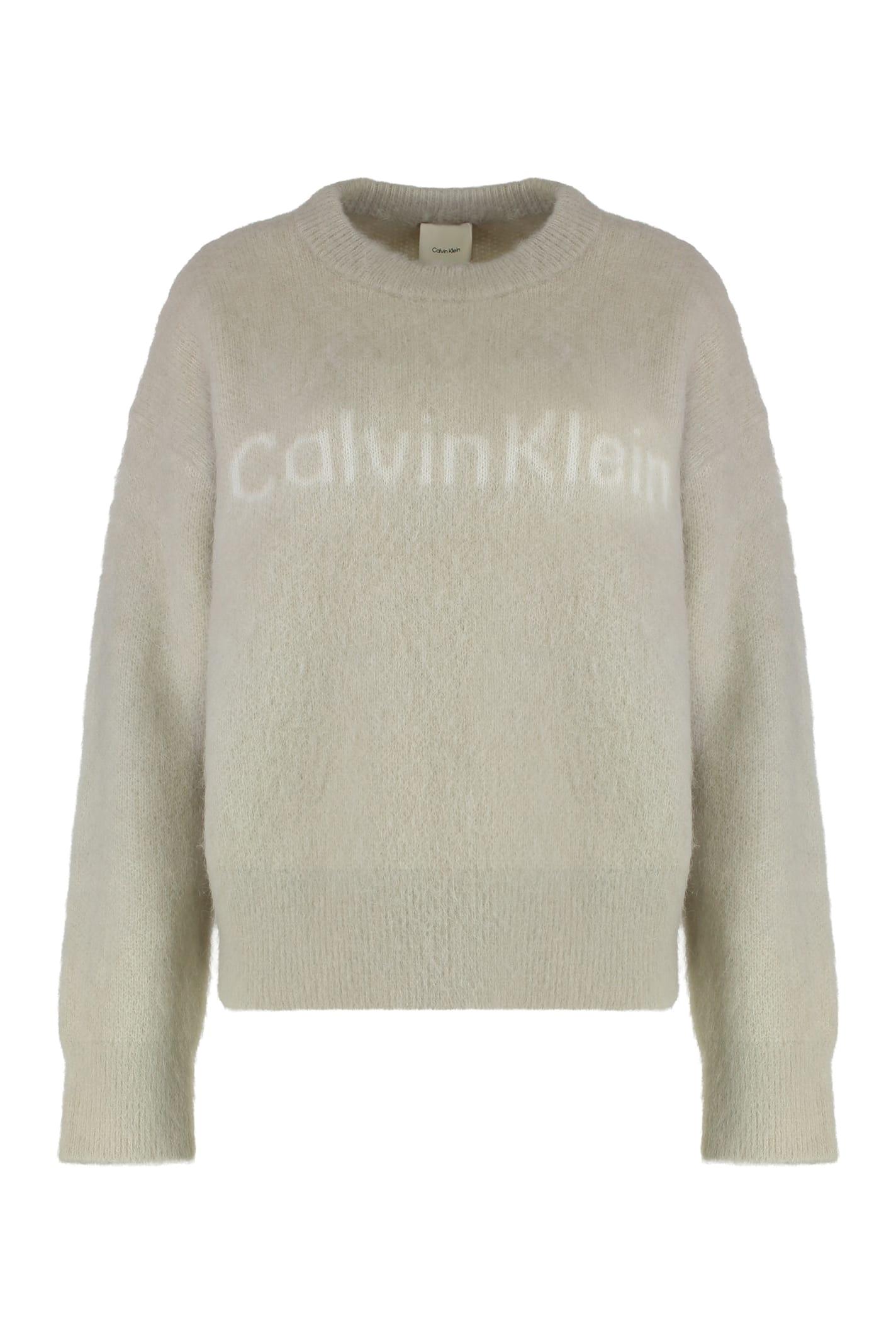 calvin klein sweater in blended alpaca