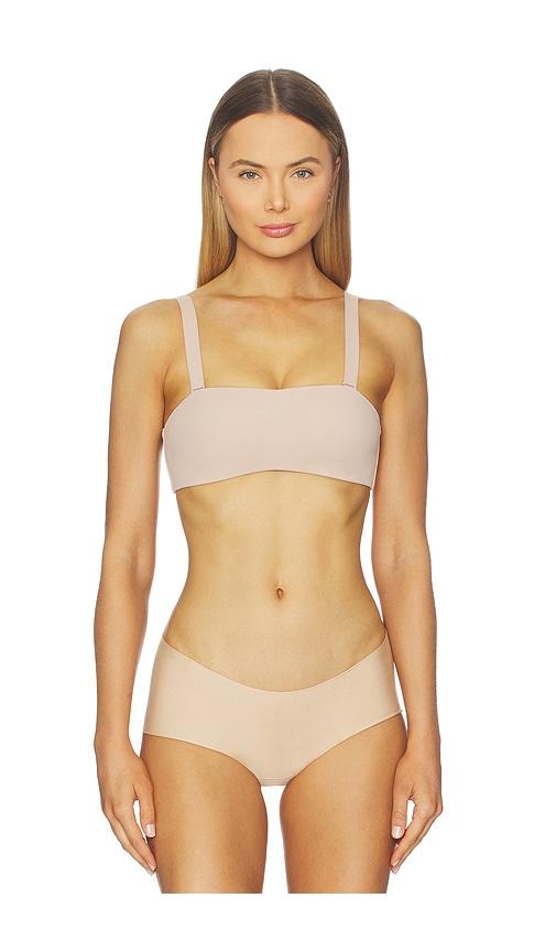 calvin klein underwear calvin klein adapt bandeau strap in beige.