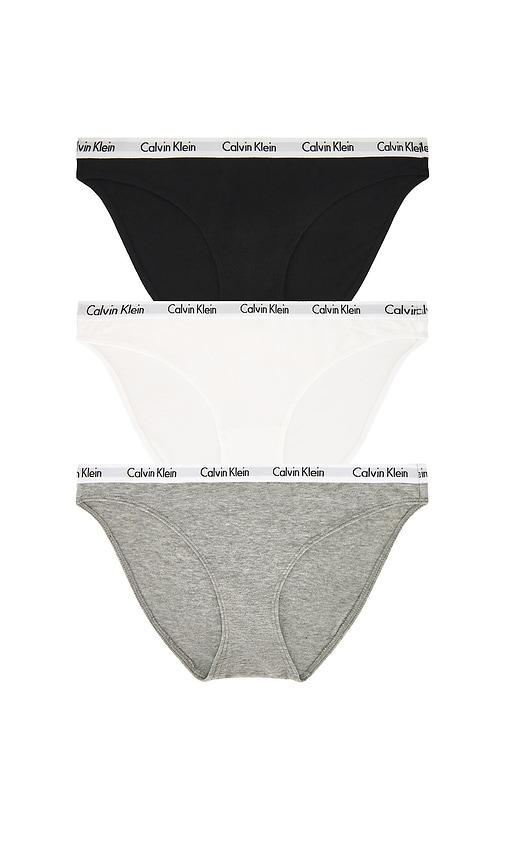 calvin klein underwear calvin klein carousel bikini 3 pack in black.
