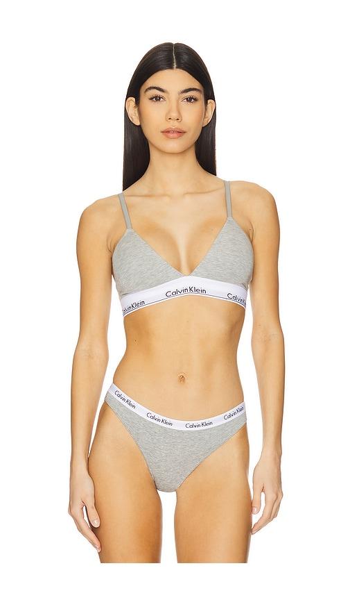 calvin klein underwear calvin klein icon cotton modal lightly lined triangle in grey.