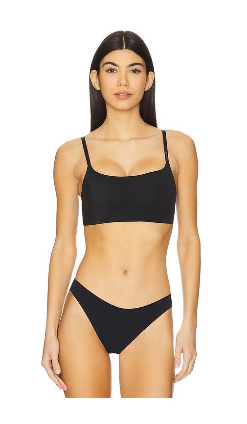 calvin klein underwear calvin klein lightly lined retro bralette in black.