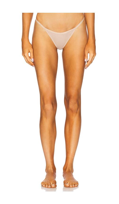 calvin klein underwear calvin klein string ideal stretch mic thong in neutral.