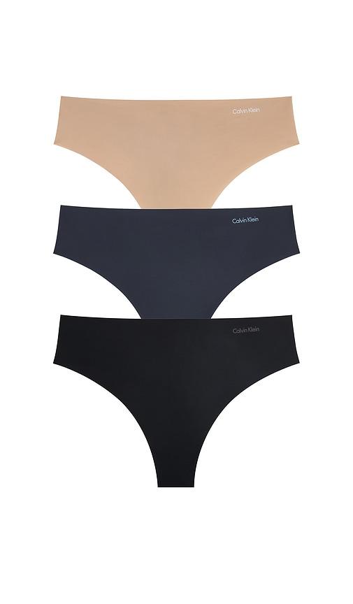 calvin klein underwear calvin klein thong 3 pack in nude,navy.