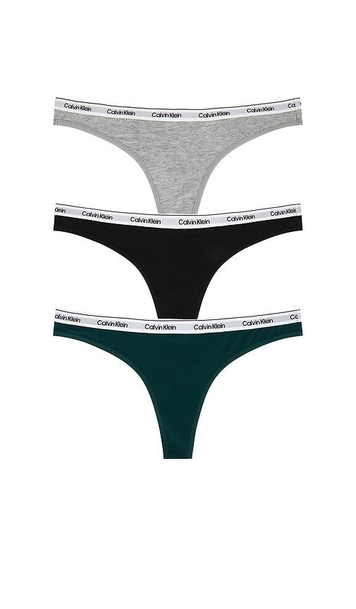 calvin klein underwear calvin klein thong 3 packs in green,black.