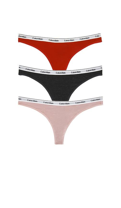 calvin klein underwear calvin klein thong 3 packs in red,pink.