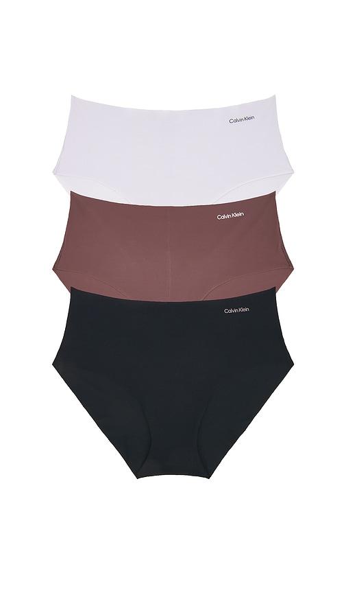 calvin klein underwear hipster panty 3 pack in black,lilac.