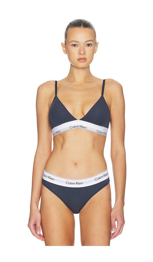 calvin klein underwear lightly lined triangle bra in navy.