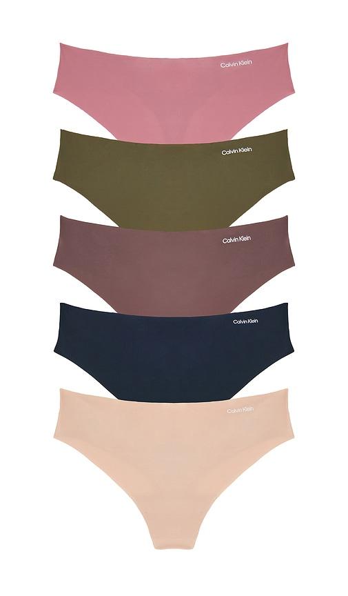 calvin klein underwear thong 5 pack in neutral.