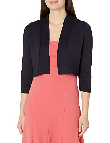 calvin klein women's 3/4 sleeve knit shrug, indigo knit, xl
