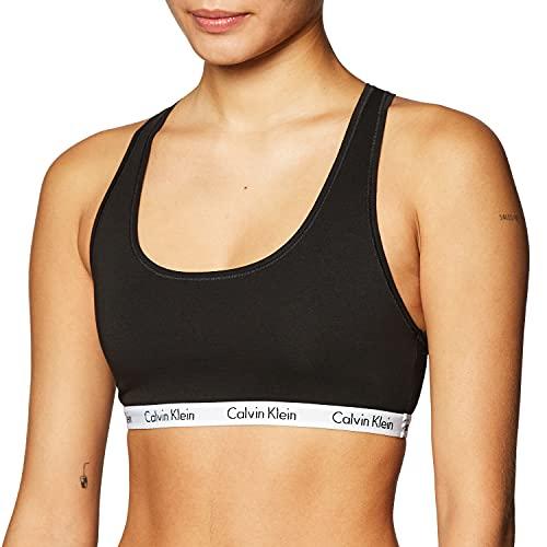 calvin klein women's carousel logo bralette, black, small