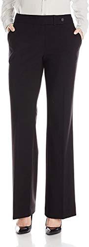 calvin klein women's classic fit straight leg lux suit pant, real black, 14