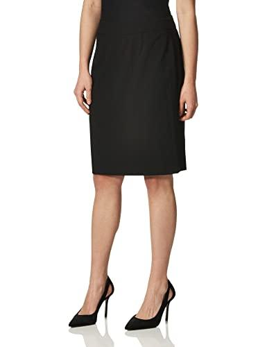 calvin klein women's classic fit straight lux suit skirt, black, 8