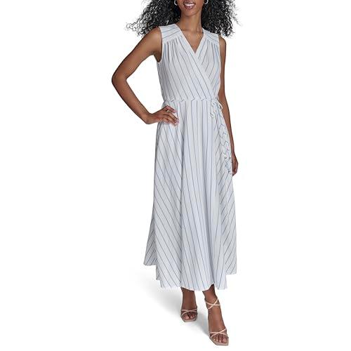 calvin klein women's dress, blue multi, 6