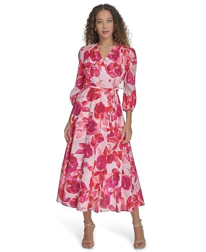 calvin klein women's dress, hibiscus multi, 2
