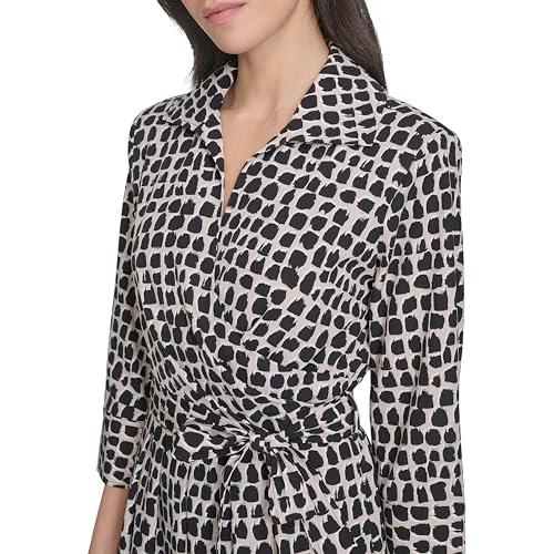 calvin klein women's dresses dress, bk/stony beige mlt, 8