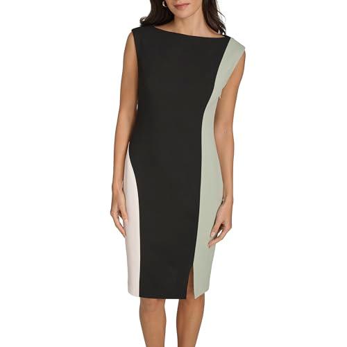calvin klein women's dresses dress, black/jadeite/cream, 10